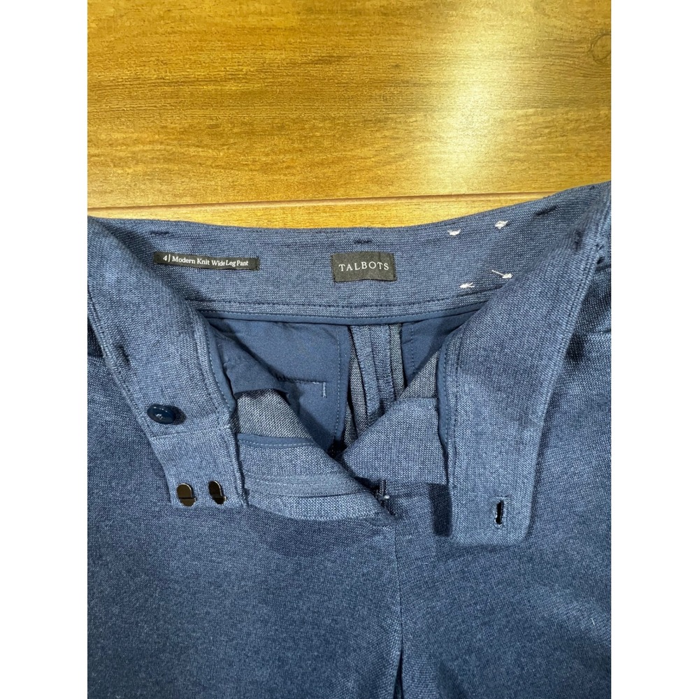Talbots Modern Knit Wide Leg Pant‎ Blue Women's Size 4 - Picture 7 of 10